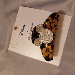 Mickey hair clip gem detail new on card